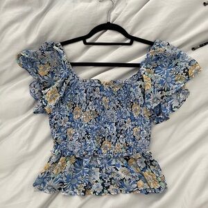 Astr the label ruched floral top
